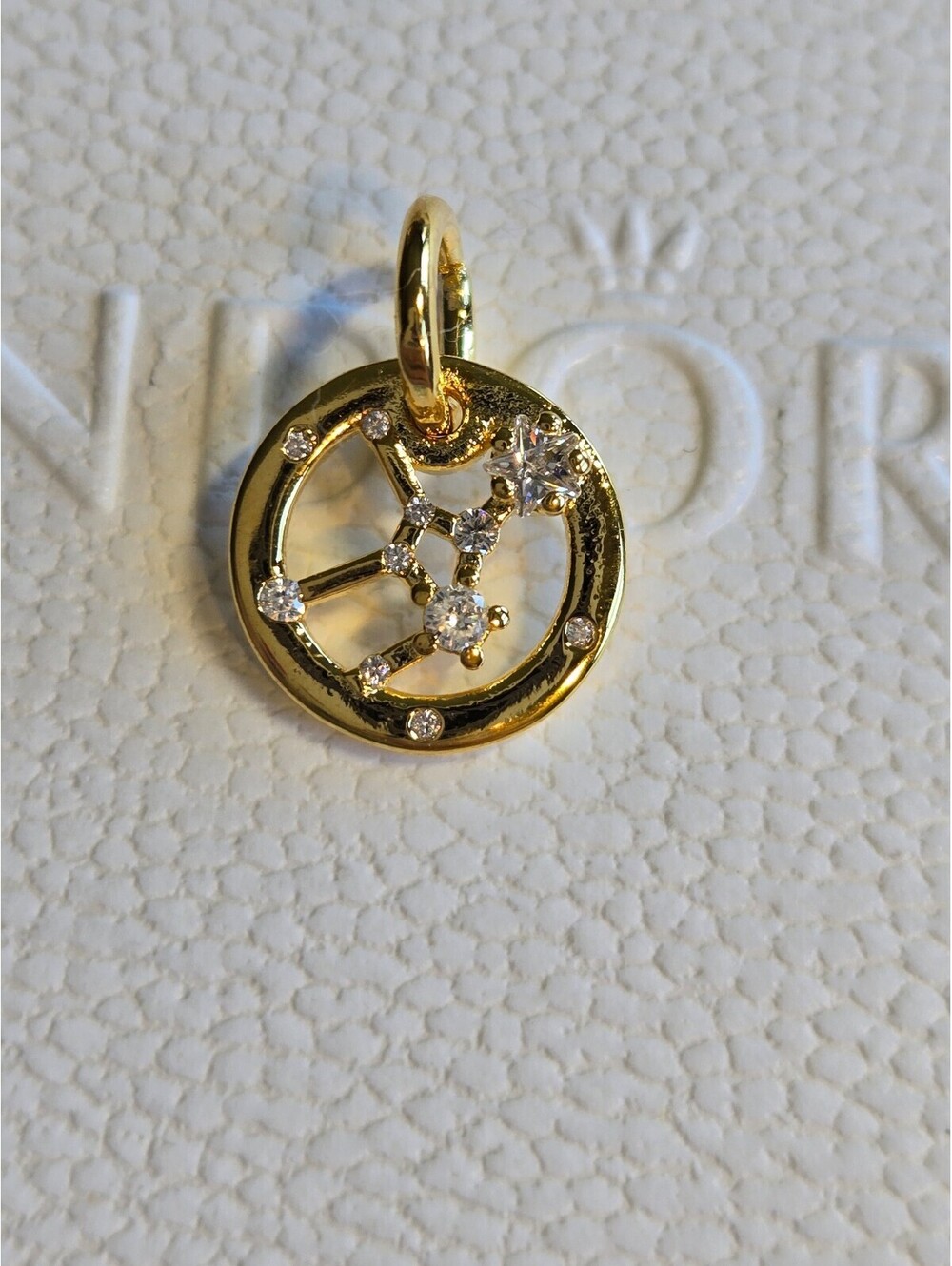 Pandora s925 ale charm medallion cubic zirconia cz zodiac
